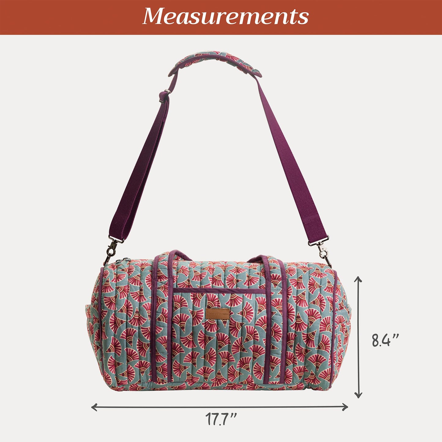 Maison d' Hermine Weekend Duffel Bags for Women Cotton Quilted Overnight Luggage Weekend Bag for Men Gym Sports Gifts Travel Business Travellers Trip Mothers Day Gifts -Bamako - Malia