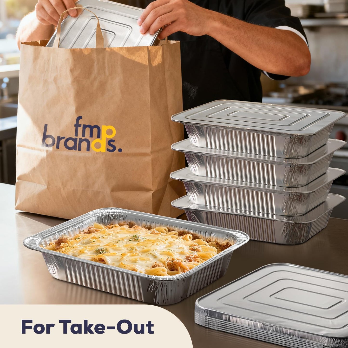 Fit Meal Prep 25 Pack 9x13 Aluminum Foil Pans with Lids - Heavy Duty Half Size Baking Pans Disposable for Roasting, Cooking, Serving, and Freezing - Tin Pan Trays for Buffet and Food Storage