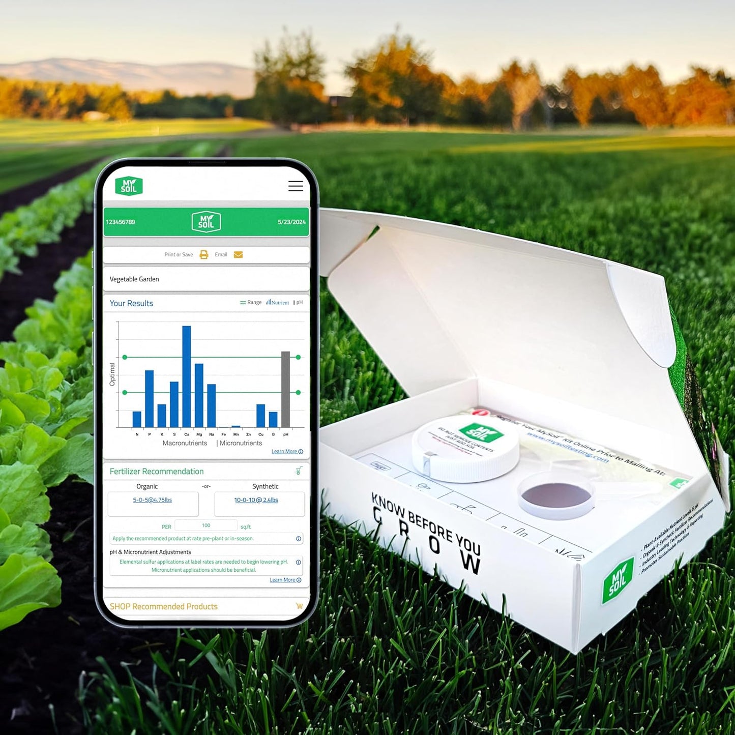 MySoil Soil Test Kit - Accurate Nutrient & pH Analysis for Lawn & Garden Success