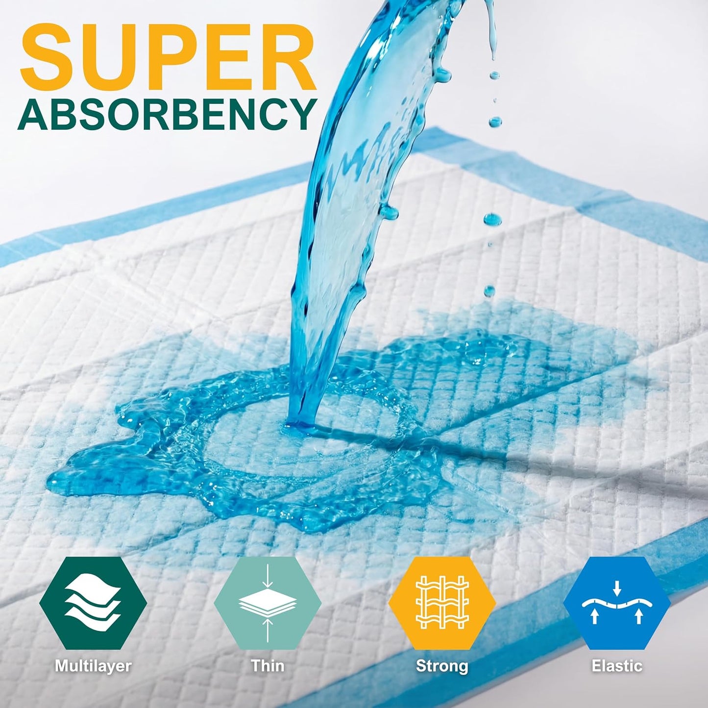 Medpride Disposable Underpads - Super Absorbent Incontinence Pads | 17'' x 24'' | 100-Count for Kids, Adults, Elderly