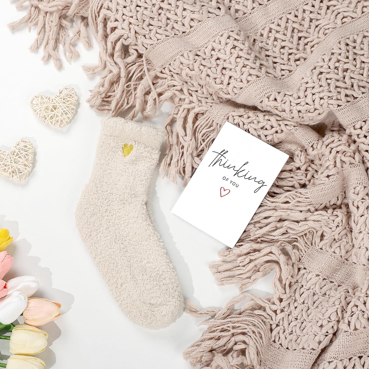 Gifts for Women, Get Well Soon Gifts for Women, Sympathy Gift Baskets, Thinking of You Care Package for Women, Self Care Gifts for Women, After Surgery Feel Better Gifts Blanket (Khaki)