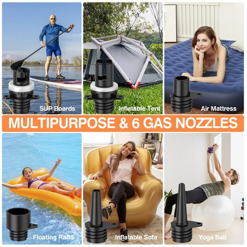 FOWAWU 20 PSI Paddleboard Pump, Sup Pump Electric DC 12V Car Connector, Paddle Board Pump Intelligent Dual Stage Inflation & Deflation, Auto-Off