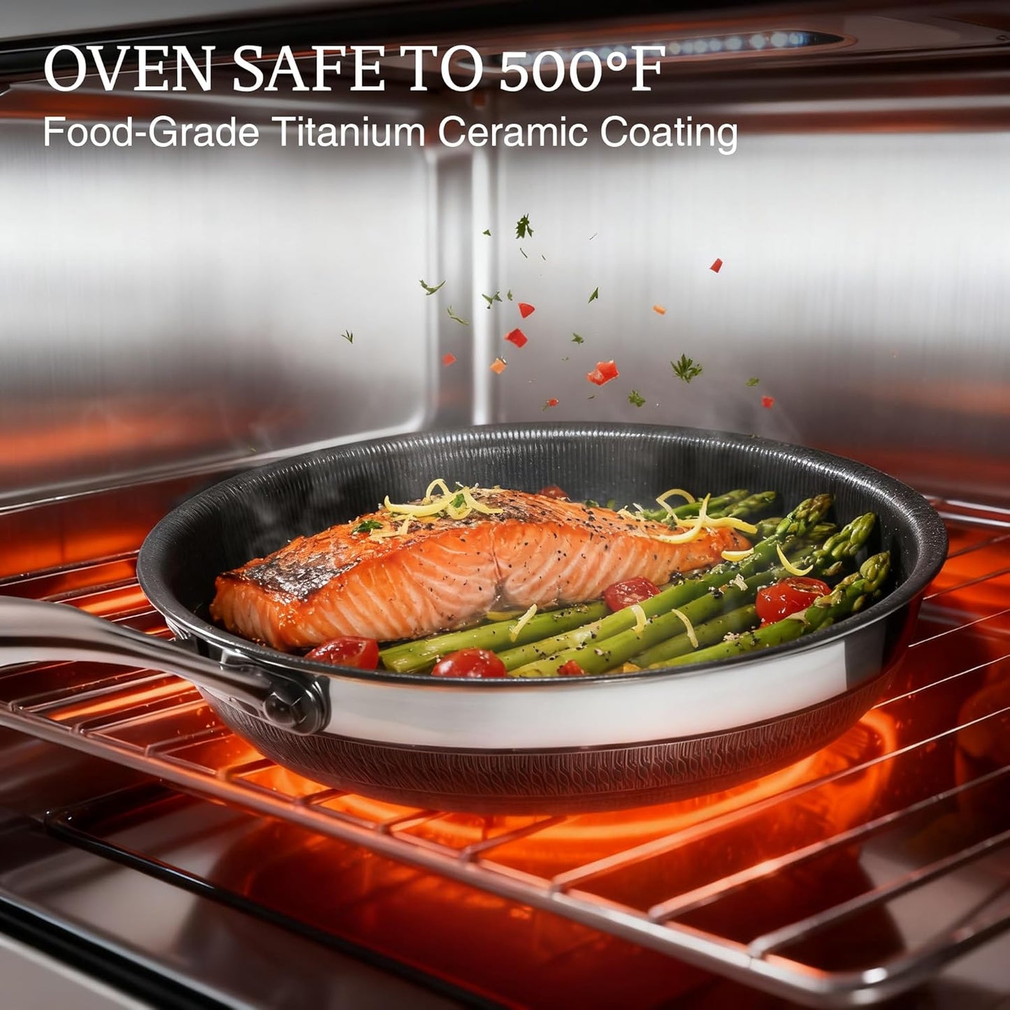 KITEXPERT Nonstick Frying Pan - 12-Inch Titanium Ceramic Skillet, Dishwasher Safe & PFOA Free