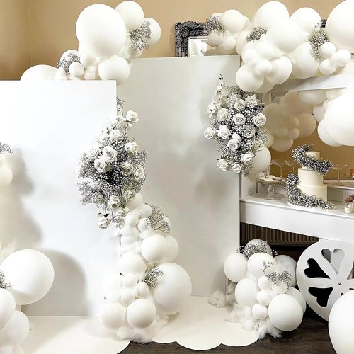 200 Pieces White Balloons Different Sizes 5 10 12 18 Inch Latex White Balloon Garland Arch Kit for Birthday Wedding Baby Shower Party Decorations