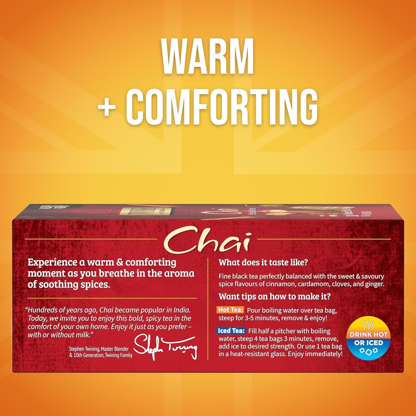 Twinings Chai Black Tea - Richly Blended with Warm Spices - 100 Individually Wrapped Teabags