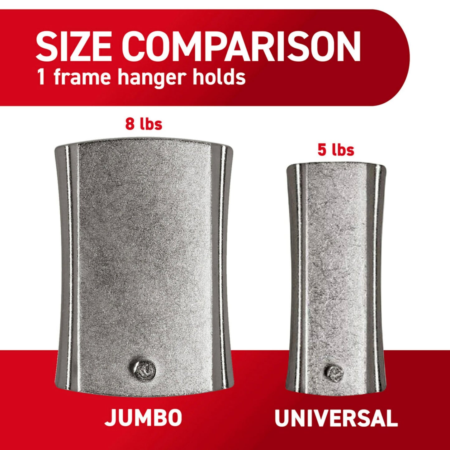 Command 8 lb Jumbo Universal Picture Hanger, 3 Frame Hangers and 8 Command Strips for Sawtooth, D-Ring, Wire, Keyhole and Other Frames, Damage-Free Hanging for Home Decor
