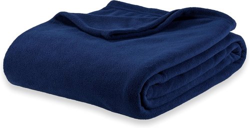 Berkshire Blanket Microfleece Bed Blanket - Lightweight Plush Comfort in Navy | Queen Size 90x90 Inches