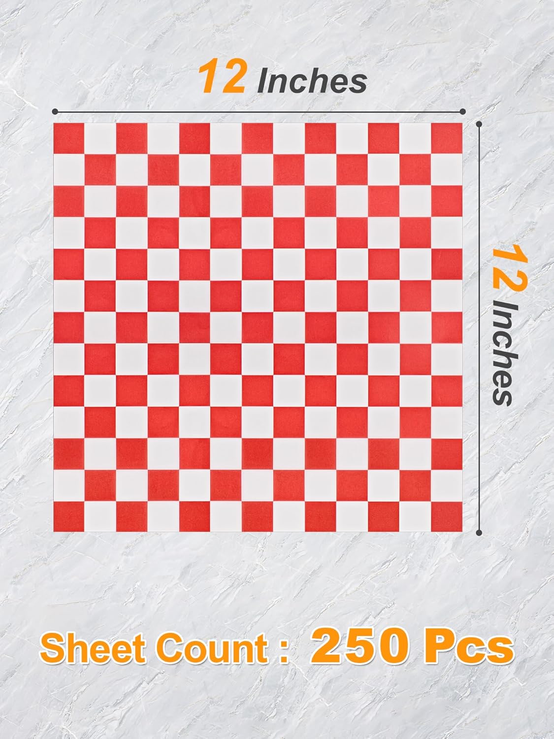SMARTAKE 12 x 12 Inches Non-Stick Wax Paper - 250 Pcs Red Plaid Hamburger Patty & Sandwich Separators