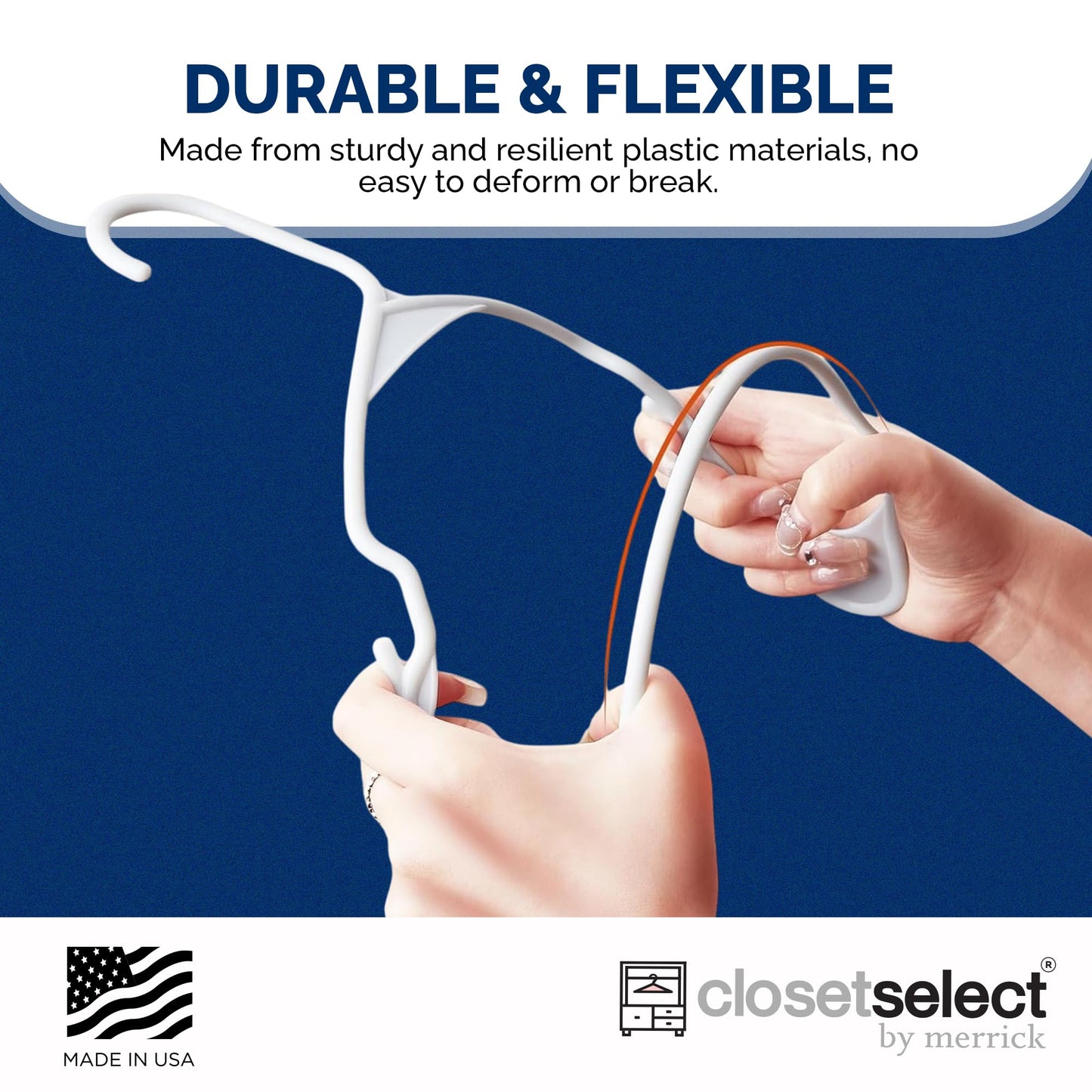 Closetselect Plastic Hangers 50 Pack - Space Saving Clothes Hangers, Made in USA, Durable & Strong Plastic Shirt & Coat Hanger with Notches & Shoulder Grooves, Non-Slip Clothing Hangers | Royal Spice