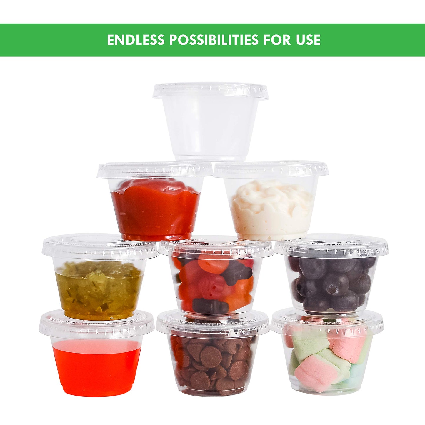 Galashield Small Plastic Containers with Lids, 2.5 oz, 100 Sets