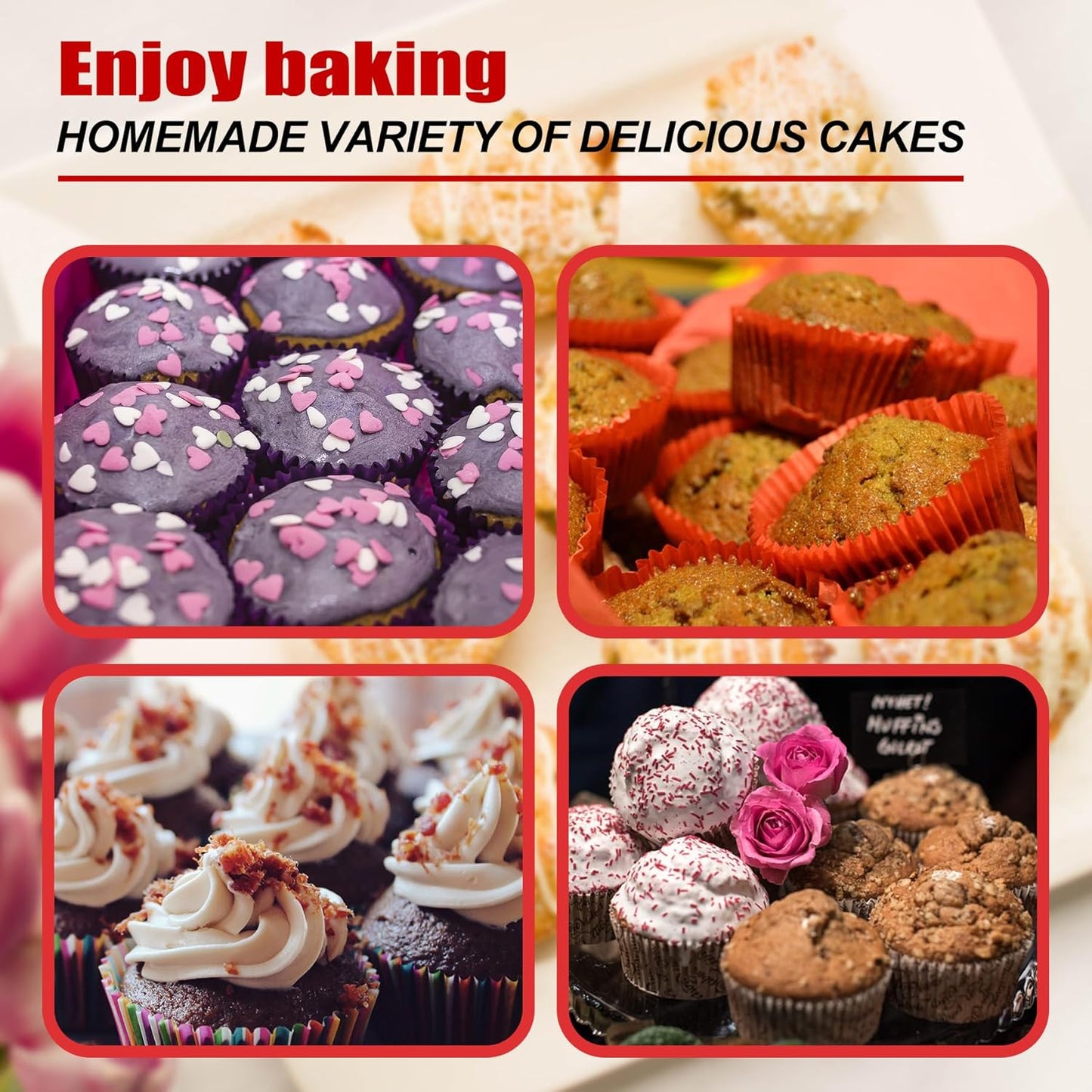 Skiennix Silicone Muffin Pan Set - 12-Cup Non-Stick Baking Mold | Dishwasher & Microwave Safe