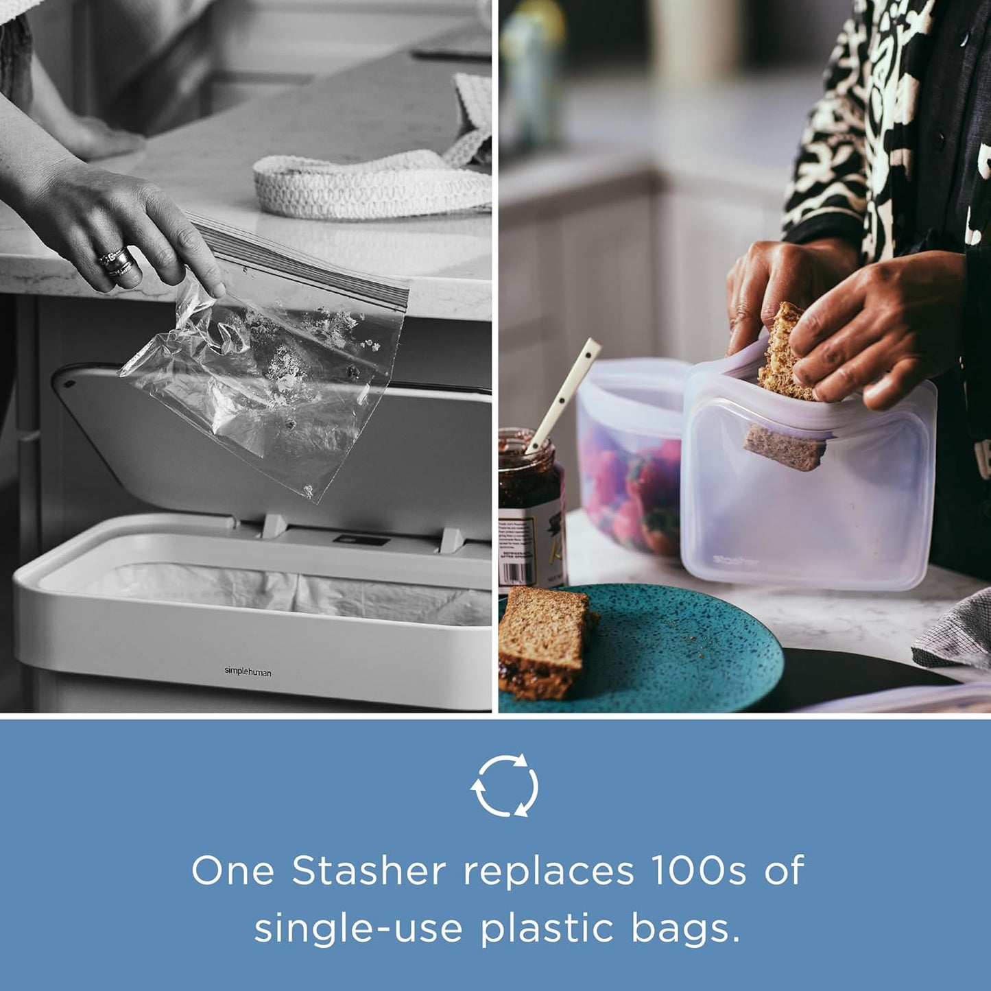 Stasher Silicone Reusable Storage Bag - Stand-Up Mega Bag, Eco-Friendly 104 oz Clear Food Storage Solution | Microwave & Oven Safe