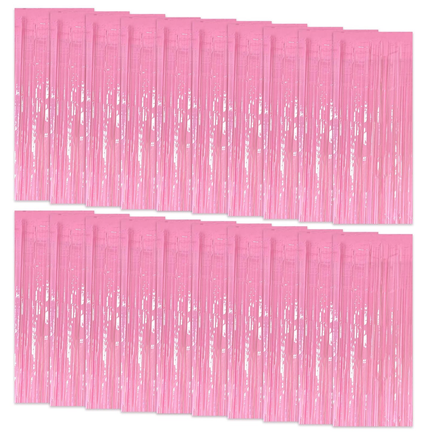 20 Pack Foil Curtain Pink Backdrop Streamers Metallic Tinsel Fringe Curtains Photo Booth Props for Birthday Wedding Engagement Bachelorette Christmas Holiday Celebration Party Decorations