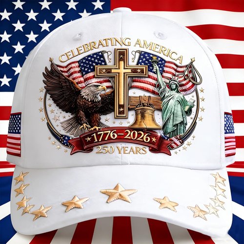 250th Anniversary USA Hat - Eagle Liberty Cross Design | Adjustable Baseball Cap for Men & Women