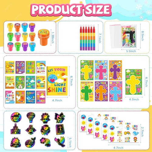 BenLouis Bible Coloring Set - Christian Inspirational Verses for Kids | 12-Pack Party Favors