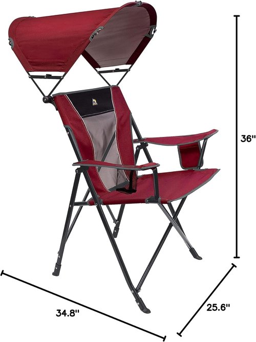 GCI Outdoor Comfort Pro Sunshade Chair - Cinnamon Red | Ultimate Relaxation & UV Protection