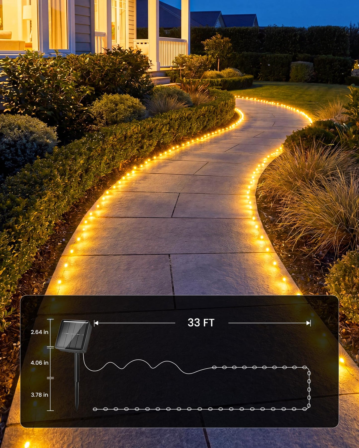 Minetom Solar String Lights, Solar Fairy Lights Outdoor Waterproof, 8 Modes Firefly Starry Moon Twinkle Lights for Yard Garden Patio Tree DIY Crafts Wedding Party(RGB-APP)