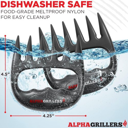 Alpha Grillers Instant Read Meat Thermometer - Accurate Cooking Tool with Meat Shredder Claws