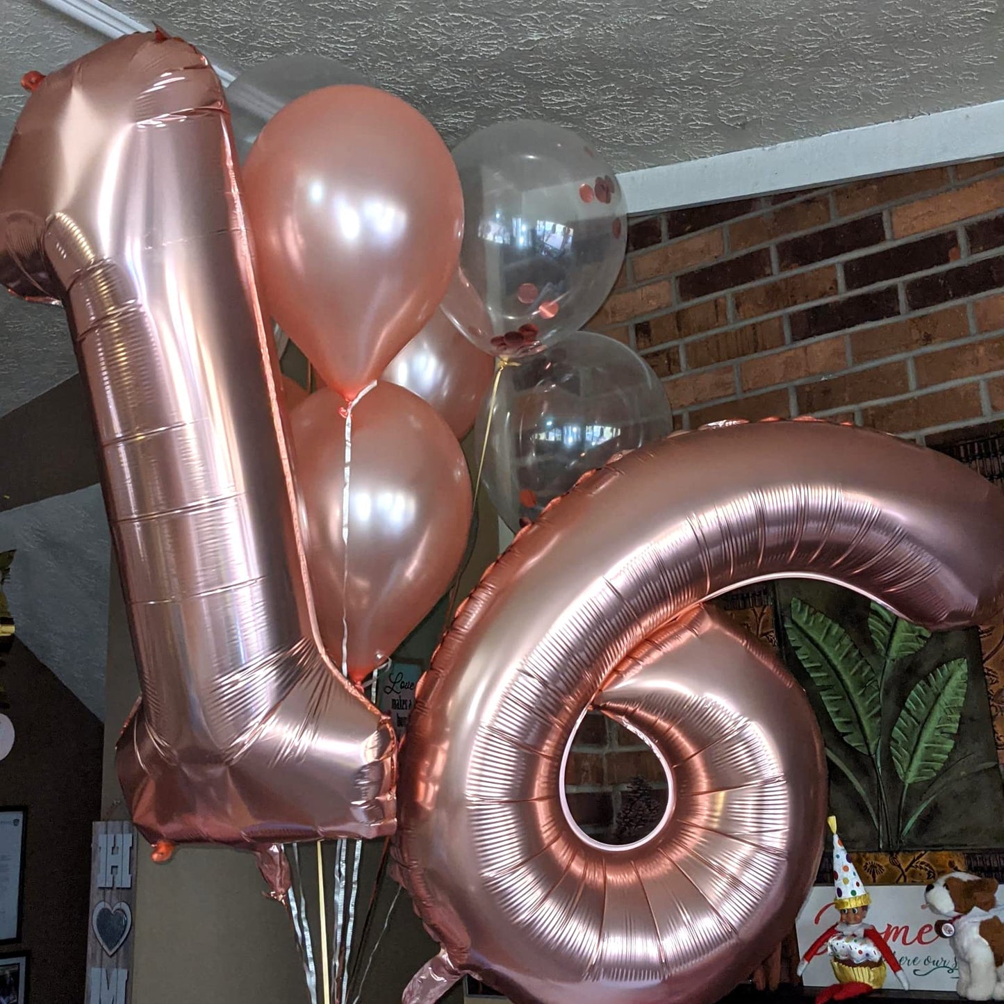 Rose Gold 1 Balloons, 40 Inch Giant Helium Foil Number 0-9 for Girls, Self Inflating Digit 1st Birthday Balloon for Women Anniversary Baby Shower New Year Engagement Party Decorations Supplies