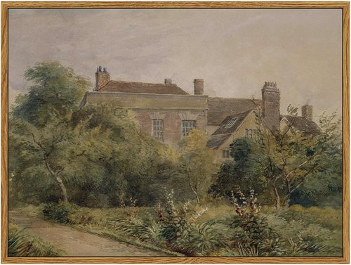 InSimSea Framed Canvas Wall Art - Vintage Landscape Watercolor Painting | 12"x16" Home Decor