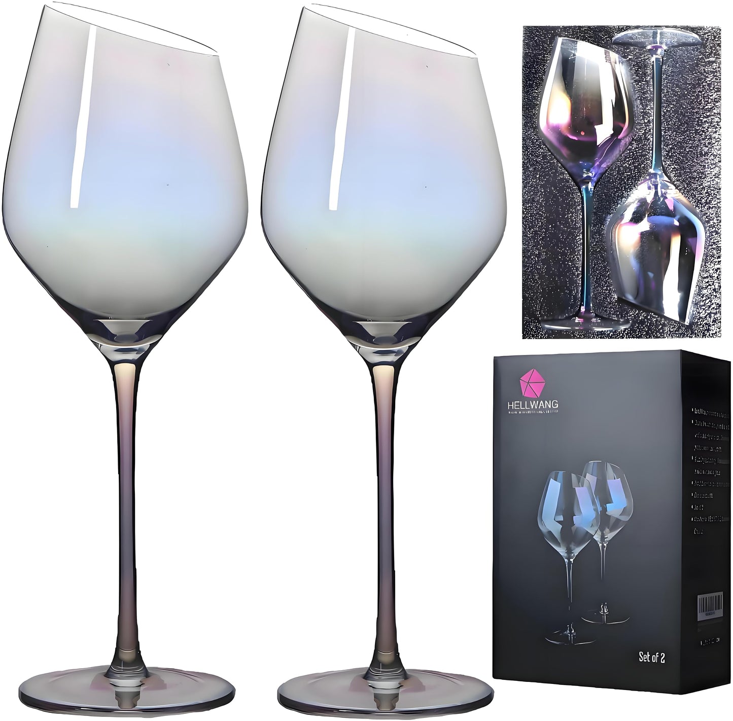 Wine Glasses Set of 2-Premium Crystal Red Wine Glasses Hand Blown-15 oz,Long Stem,Thin Rim,Perfect for Red or White, Daily Use,Unique Anniversary or Birthday Gift