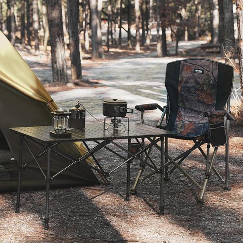 Byliable Folding Camping Table - Portable Aluminum Roll-Up Design with Adjustable Height | Lightweight Black for Outdoor Use