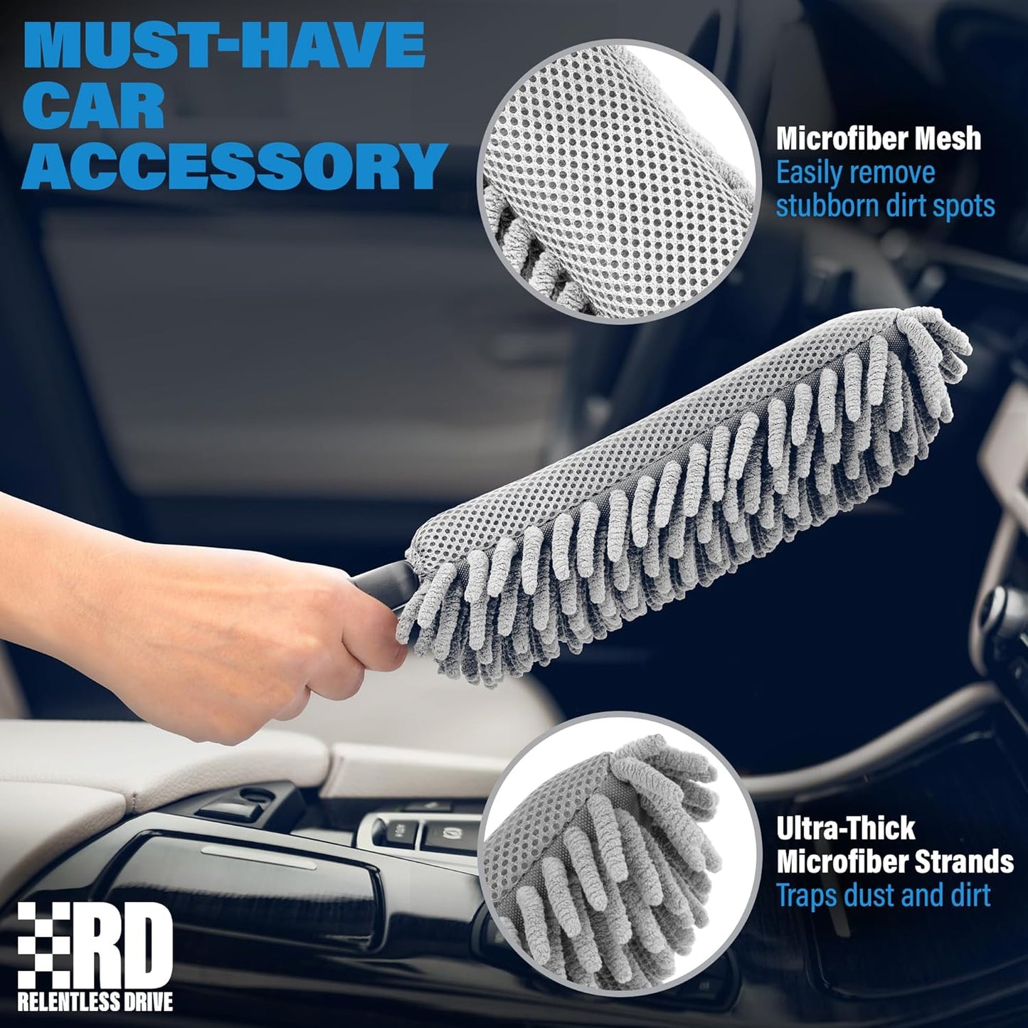 Skiennix Professional Car Duster | Lint & Scratch-Free Interior Cleaning Tool for All Vehicles