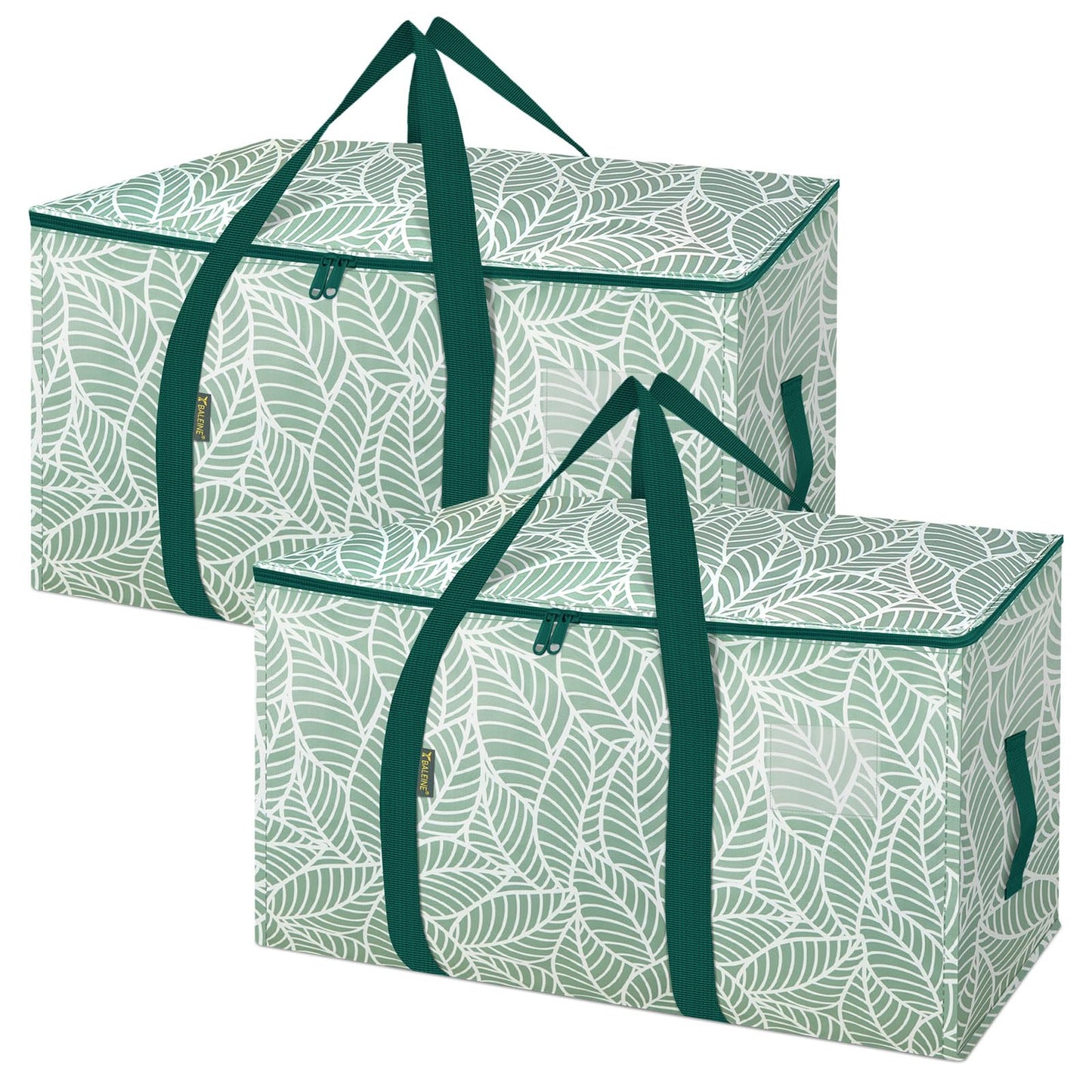 BALEINE 2-Pack Oversized Moving Bags with Reinforced Handles, Heavy-Duty Storage Tote for Clothes, Moving Supplies (Antique Folidage, 2-Pack)