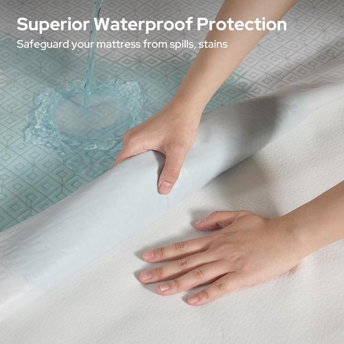 BEDLORE Queen Mattress Protector - Waterproof Noiseless Cover with Deep Pocket for 6-18 Inch Mattresses | Soft & Breathable