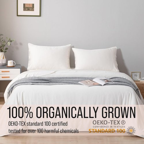 Bella Coterie Twin XL Luxury Bamboo Viscose Sheet Set - 100% Organic, Ultra Soft & Cooling | Ivory, 18" Deep Pocket