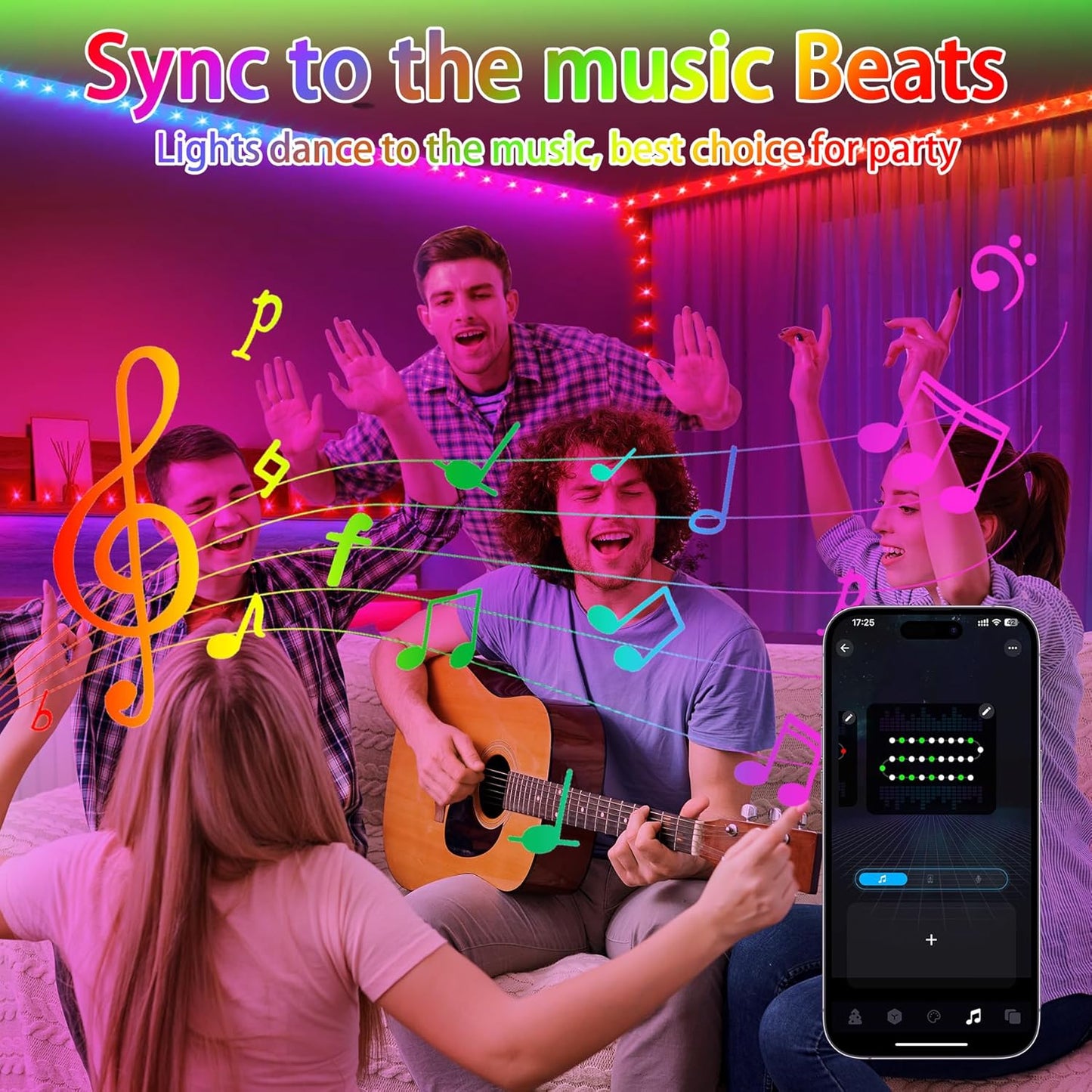 Skiennix 66ft LED Rope Lights - Waterproof Outdoor String Lights with Remote & APP Control | 16 Million Colors, Music Sync