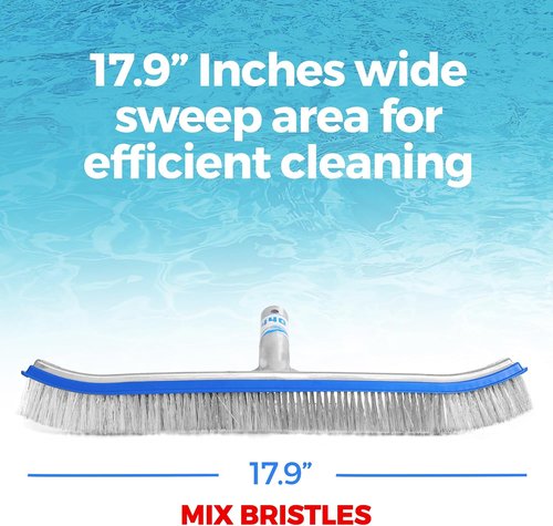 440 Combo Pool Brush - 18-Inch Heavy Duty Nylon & Stainless Steel Head for Inground Pool Cleaning