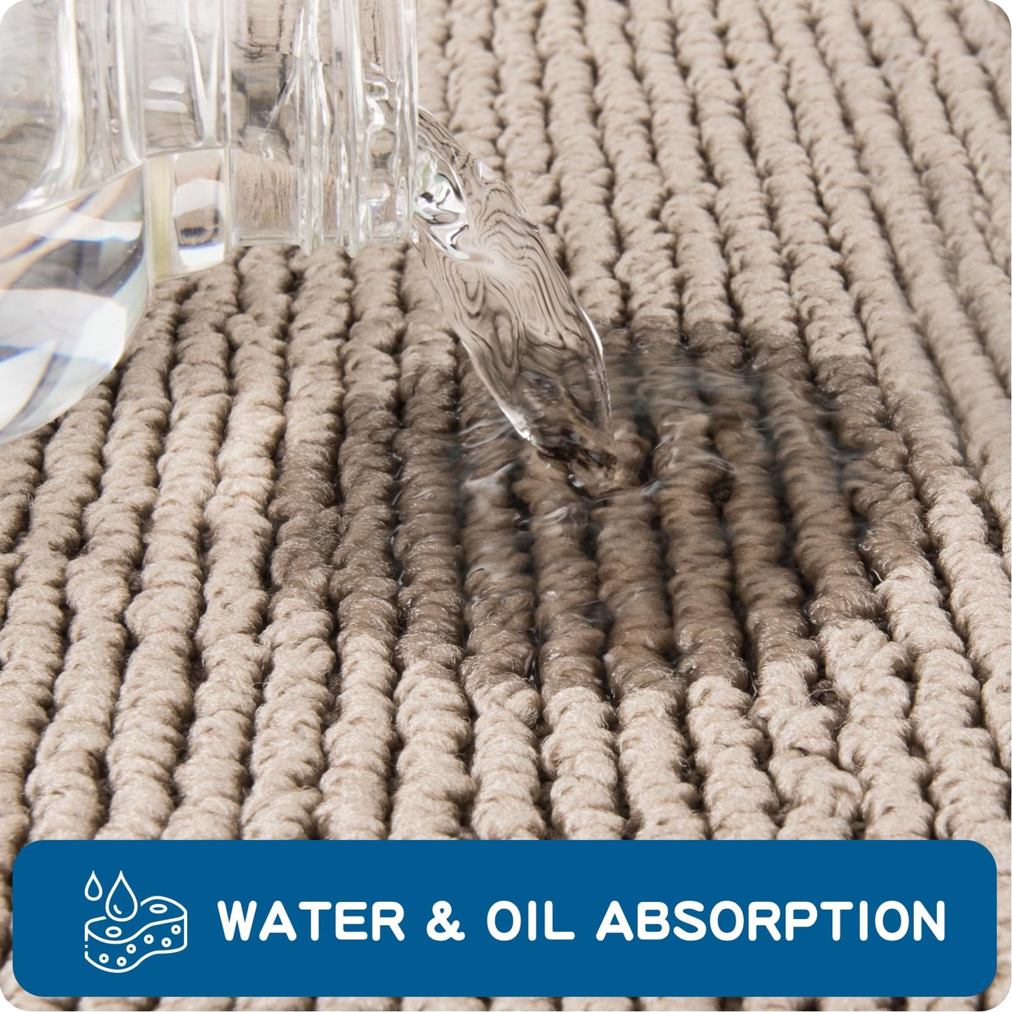 PURRUGS Machine Washable Kitchen Runner Rug 2ft x 6ft, Non-Slip/Skid Hallway Runner Rug, Super Absorbent Soft Area Rug for Hallway, Kitchen & Laundry, Rolled Packaging, Beige
