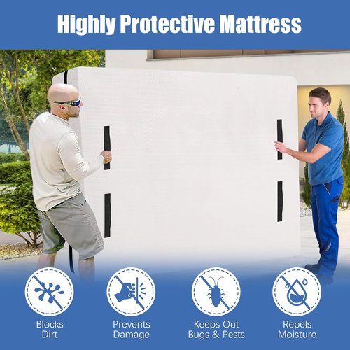 HOMESURE King Mattress Bag - Heavy Duty Storage Solution with Strong Zipper & 8 Handles | Eco-Friendly Design
