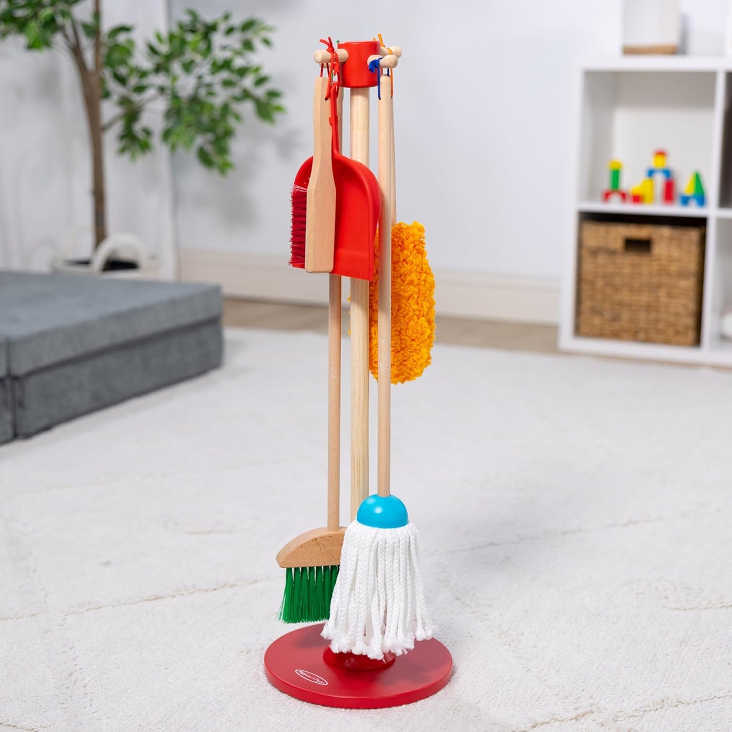 Melissa & Doug Toddler Cleaning Set - 6-Pc. Dust Sweep Mop with Broom & Accessories for Ages 3+