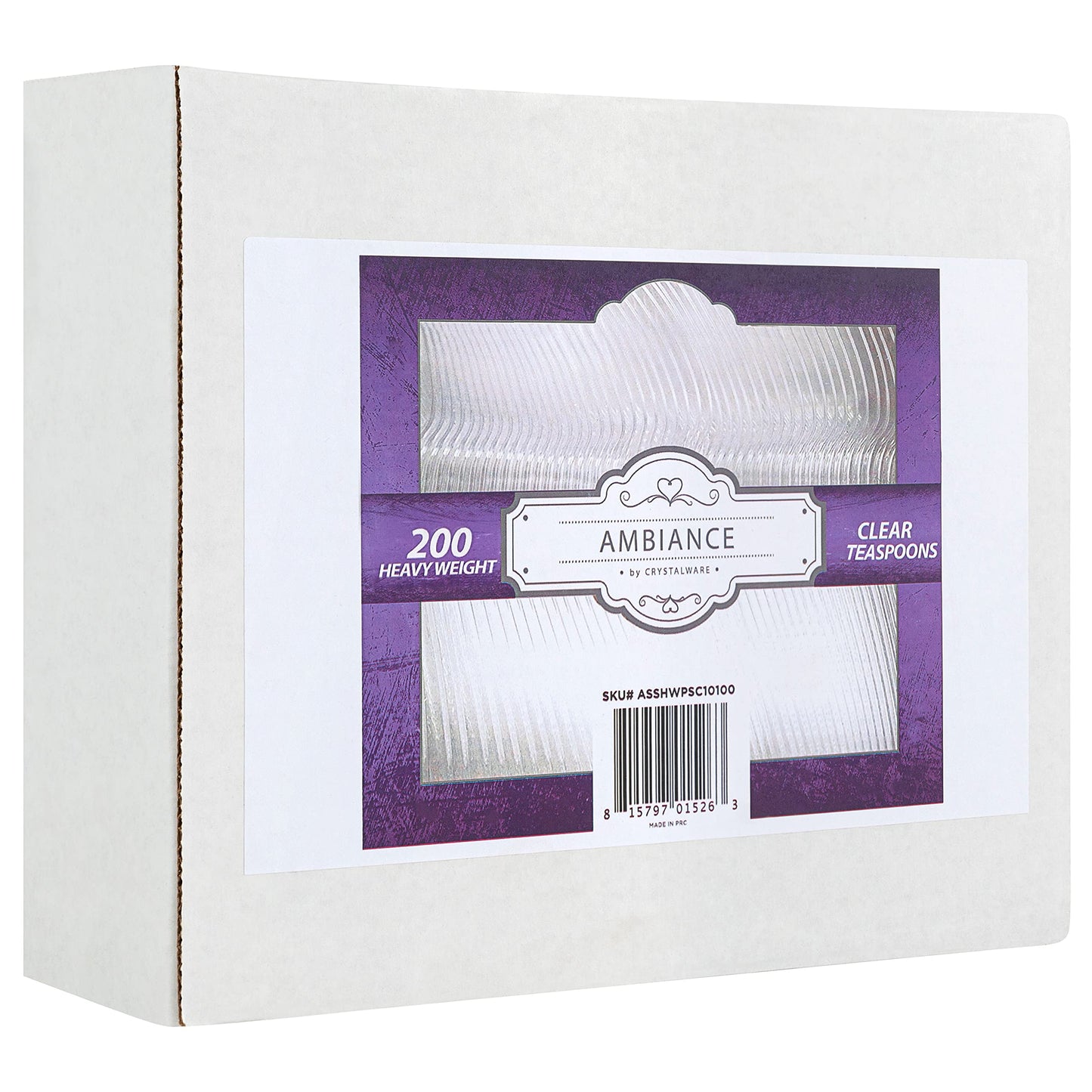 Heavy Weight Disposable Plastic Spoons, Food Grade Heavy Duty Plastic Silverware, Tea Spoons, Clear Cutlery 200/Box
