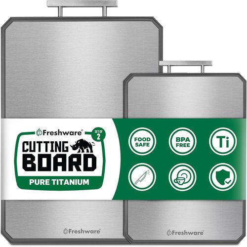 Freshware Titanium Cutting Board - Set of 2 Double-Sided Chopping Boards | Dishwasher Safe, Medium & Large Sizes