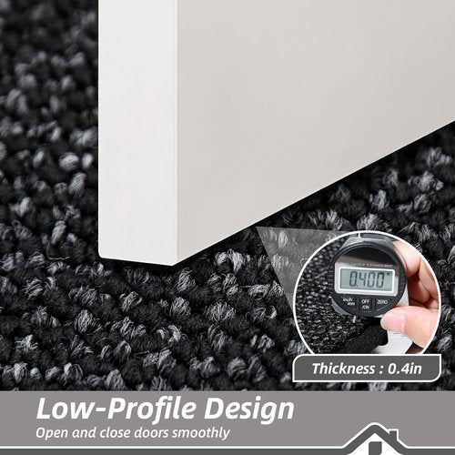 BEQHAUSE Dirt Trapper Door Mat - Non-Slip, Washable, Absorbent Entrance Mat | 24" x 60", Black