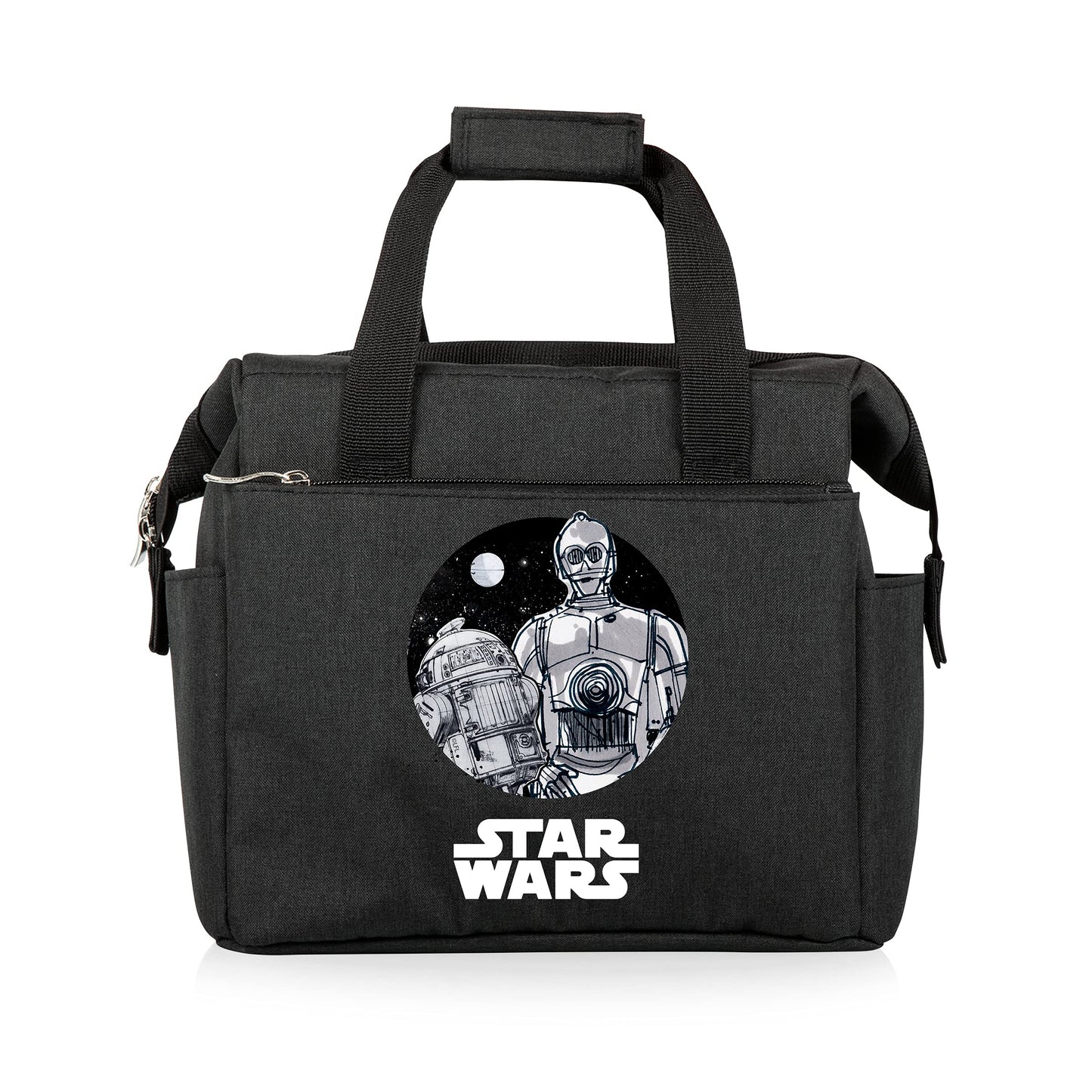 PICNIC TIME Star Wars Droids On The Go Lunch Bag, Soft Cooler Lunch Box, Insulated Lunch Tote, Leak-Resistant Work Lunchbox, Reusable Thermal Cooler Bag, (Black)