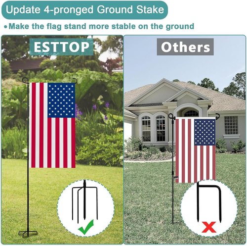 Heavy-Duty Garden Flag Pole Holder by [Brand Name] - Weatherproof Stand for 12x18 Inch Flags | Durable Outdoor Decoration
