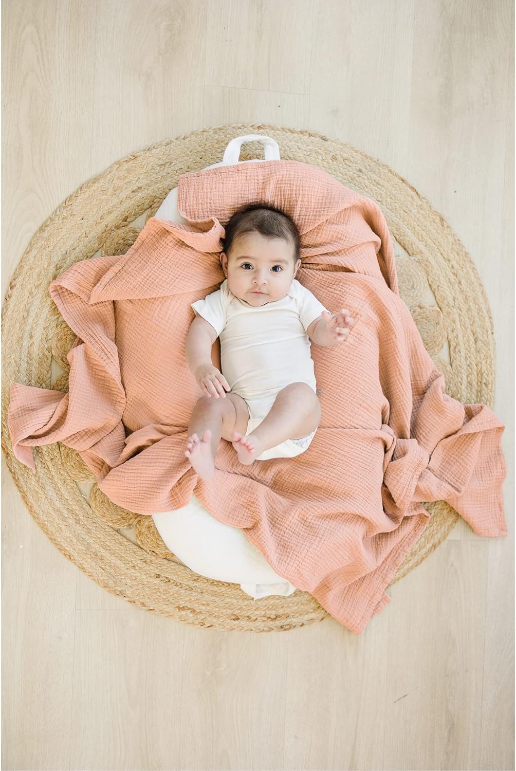 Konssy Muslin Swaddle Blankets - Soft & Breathable Newborn Receiving Blankets | 3 Pack, Large 47 x 47 Inches