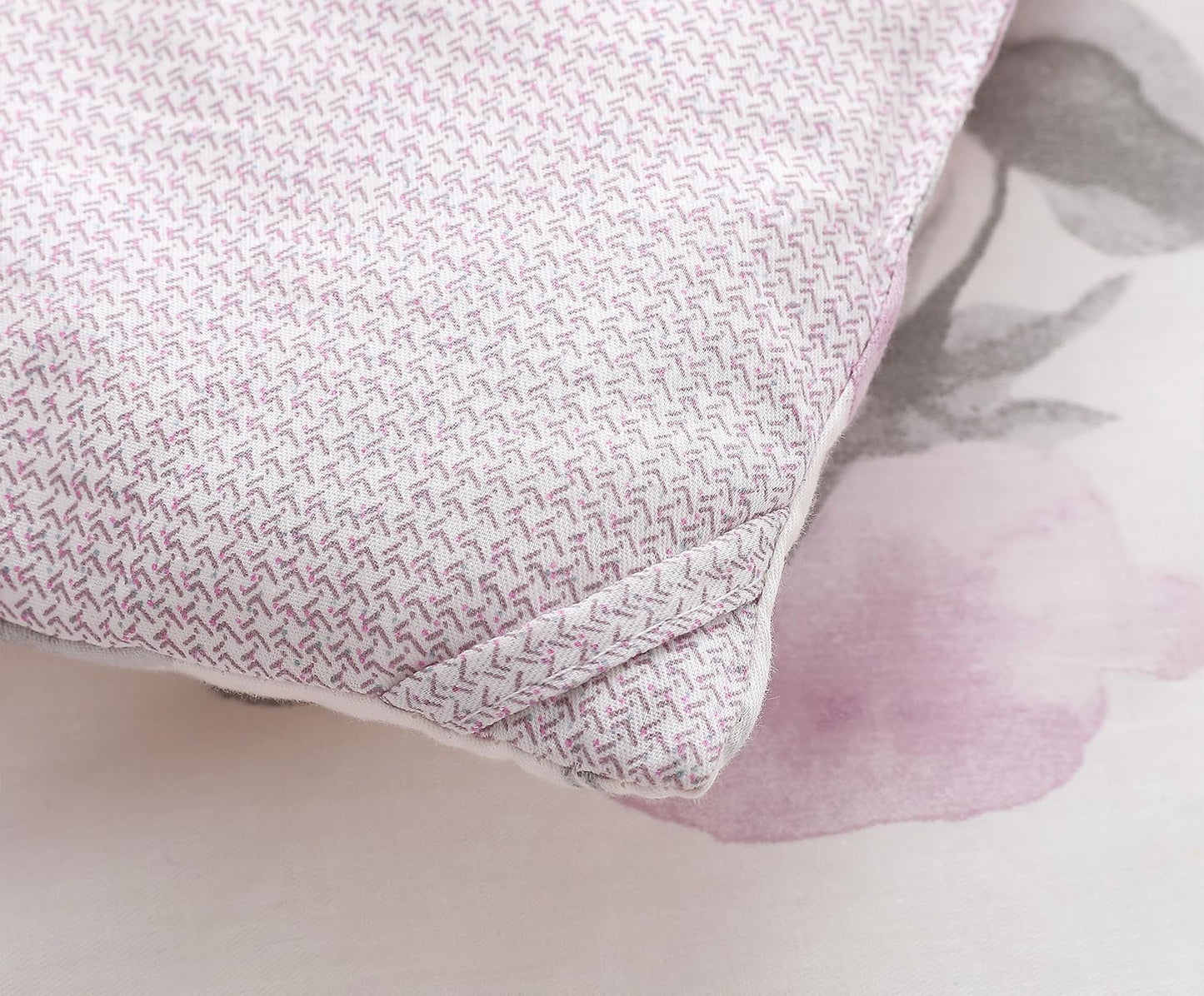 SLEEPBELLA Comforter Twin Size, 600 Thread Count Cotton White Print with Purple Flowers Reversible Comforter Sets, Down Alternative Bedding Set 2Pcs(Twin, Purple Floral)