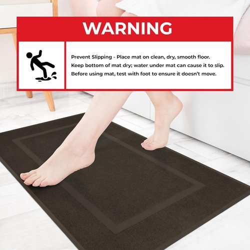Cotton Paradise 100% Cotton Bath Mats - Soft, Absorbent, Quick-Dry | Set of 2, 20x34, Brown