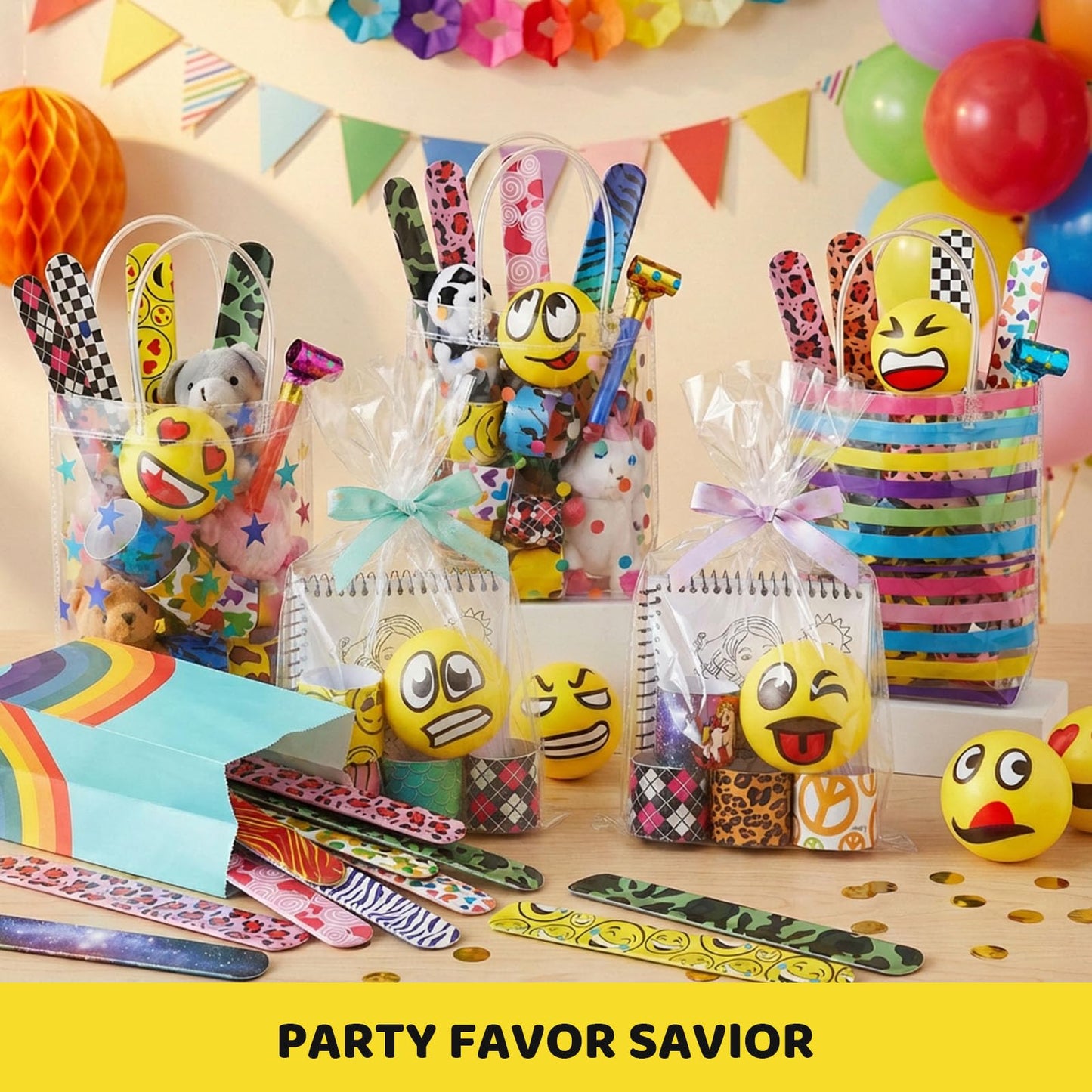 LovesTown Slap Bracelets for Kids, 48 PCS Snap Bracelets Bulk Party Favors Goodie Bag Stuffers Exchanging Gifts Classroom Prizes