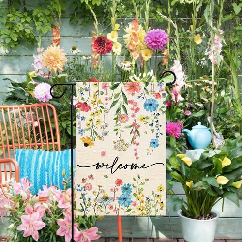 Baccessor Floral Garden Flag - Double-Sided Spring Design, 12.5x18 Inch, Perfect for Outdoor Decor