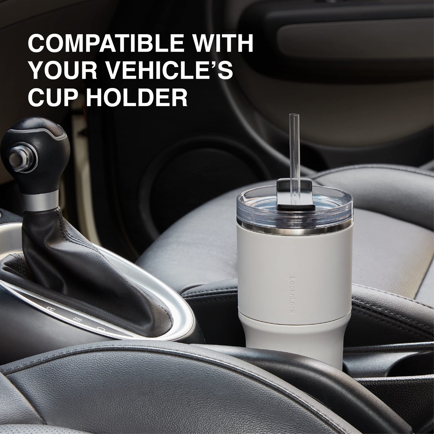 LocknLock Metro Tumbler Stainless Steel Double Wall Insulated with Non-slip grip, Lid, 22 oz, Off-white