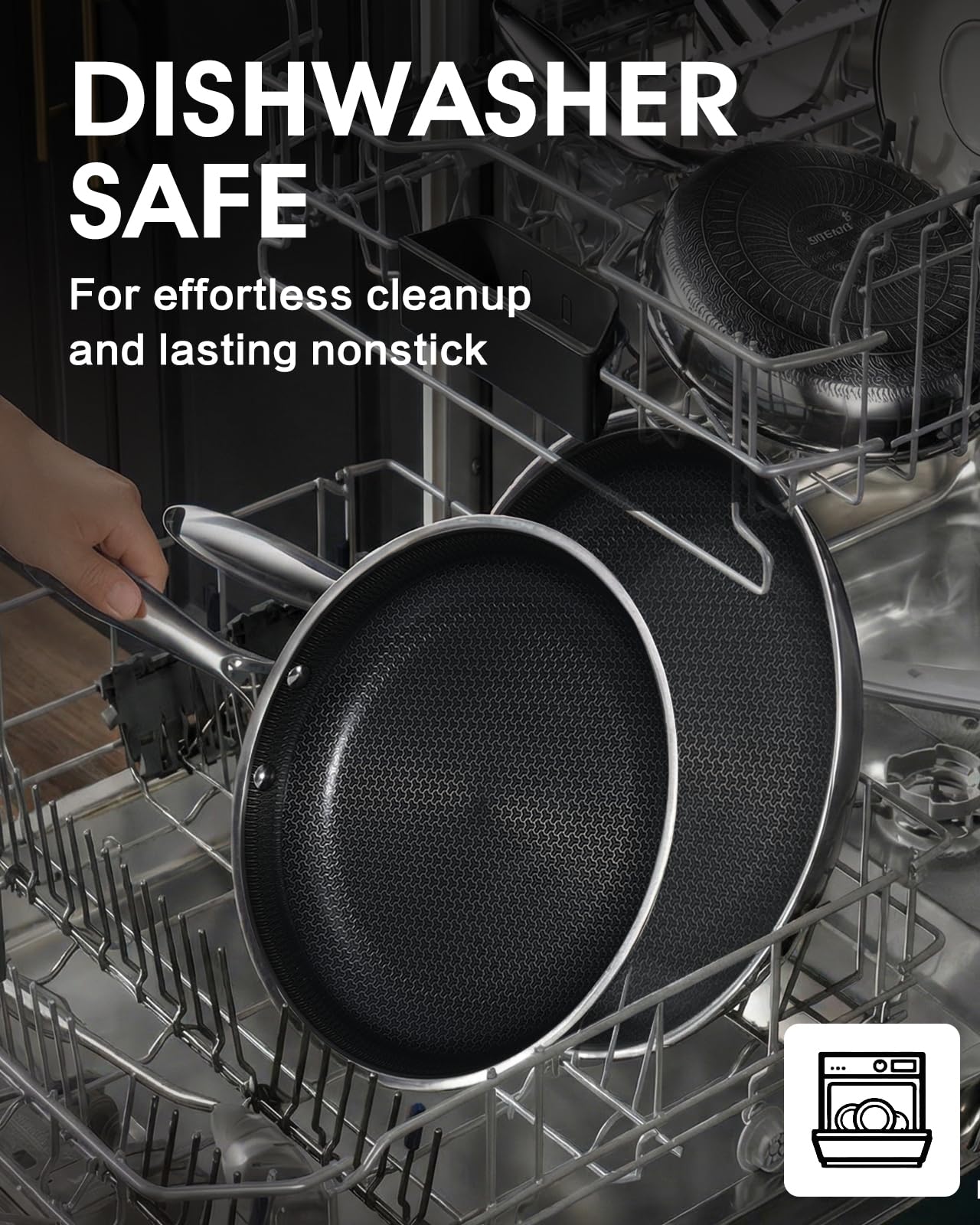 Non Stick Frying Pans Set 8, 10, and 12 Inch 6 Pcs Skillet with Tempered Glass Lids, Stay-cooling Handle, PFOA Free Non Toxic Dishwash & Oven Safe Kithchen Cookware Set Compatible All Cooktops