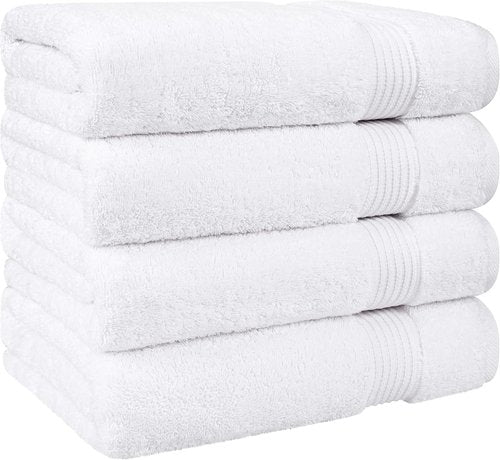 Cotton Paradise Extra Large Turkish Bath Towels - Soft Plush 4-Piece Set in White