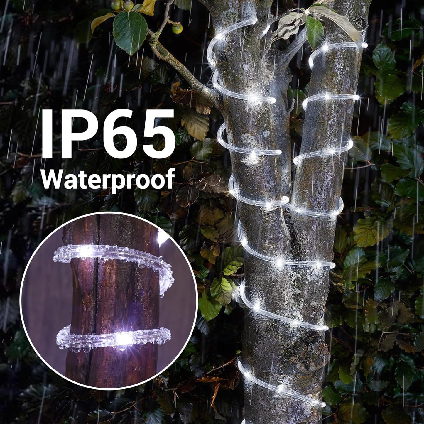 Solar Rope Lights by [Brand Name] - 132ft Waterproof Solar String Lights with 400 LEDs | 8 Modes for Outdoor Decor