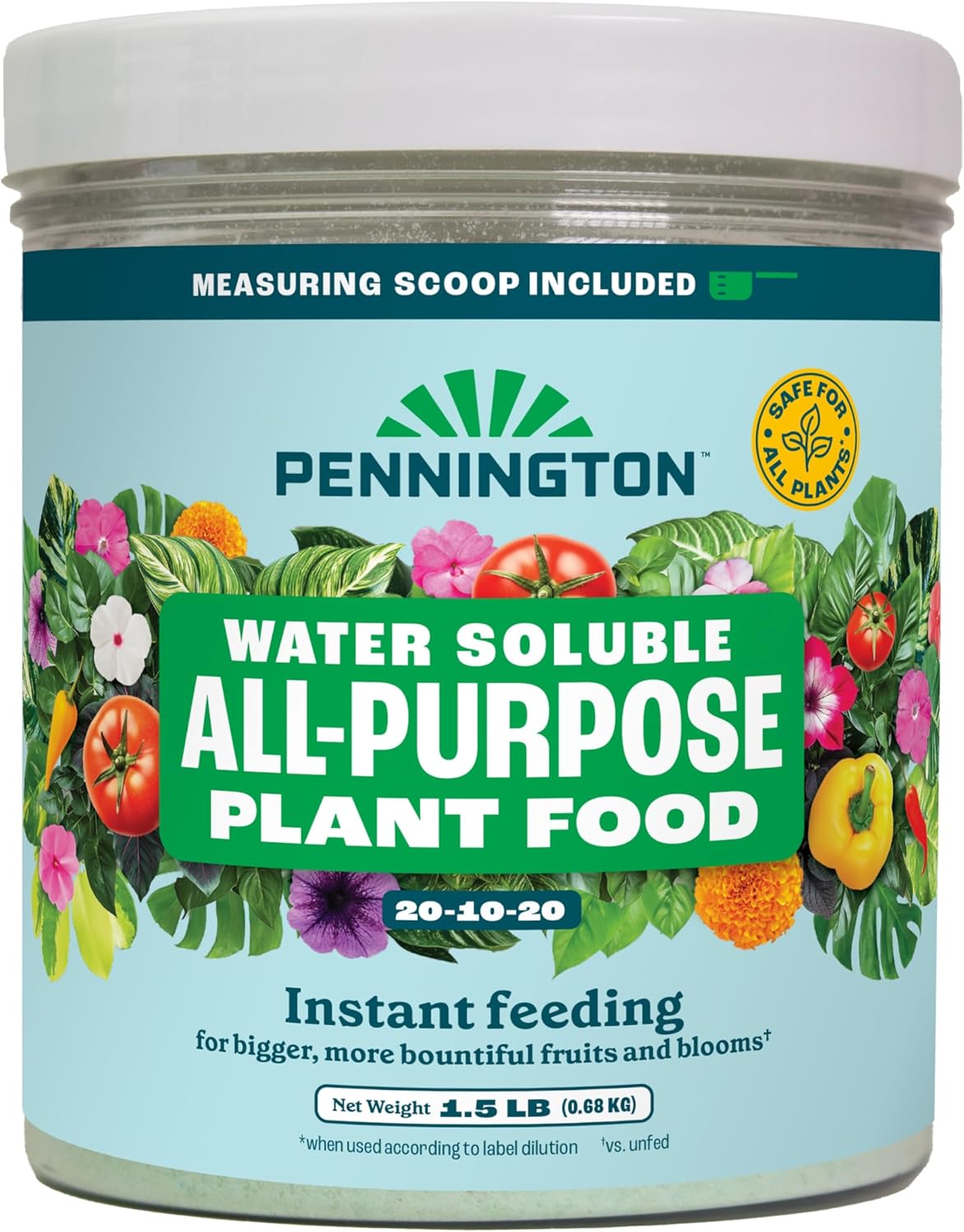 Pennington All-Purpose Plant Food - Water Soluble Formula | 20-10-20 | 1.5 lb Size
